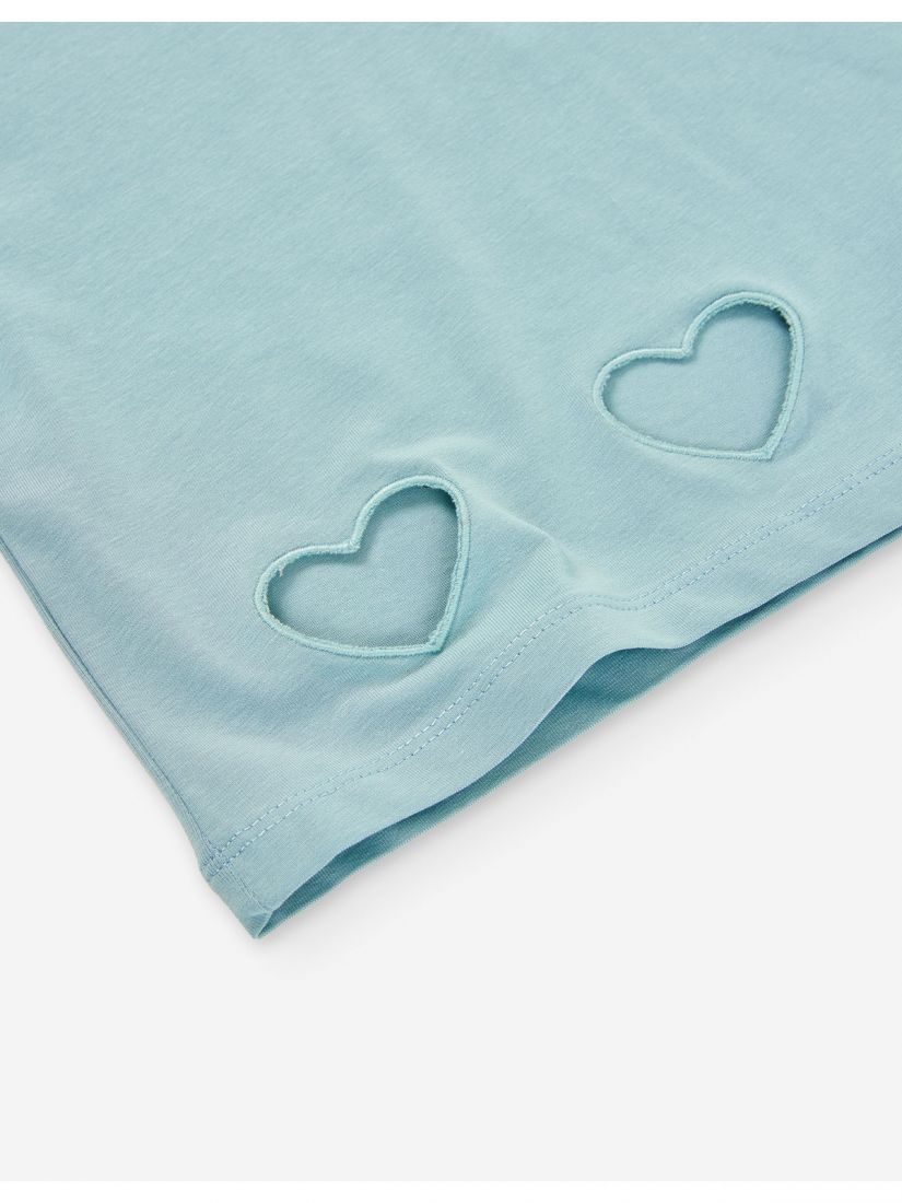 Crop top μονόχρωμο με σχέδιο καρδιές LSN TRY μέντα