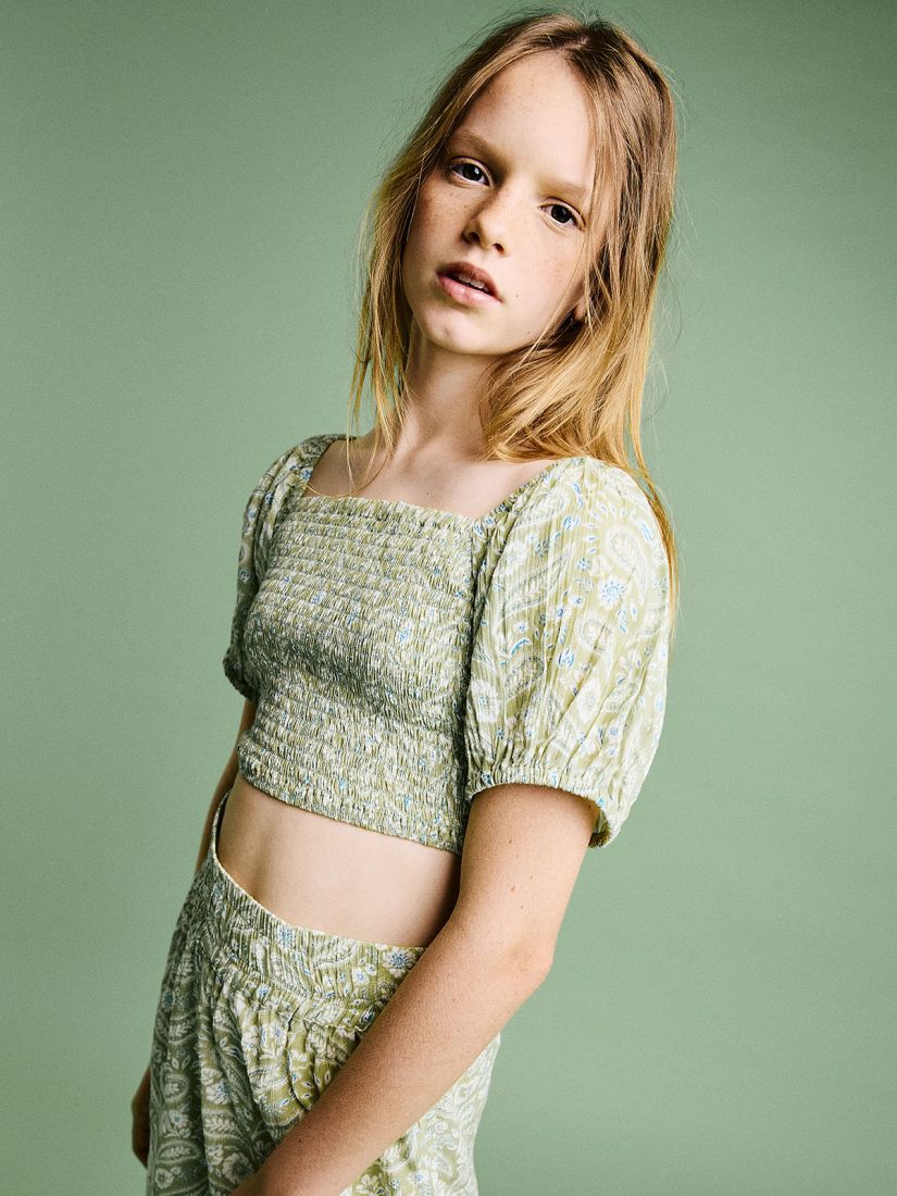 Crop top με ethnic σχέδια με έξω ώμους LSN TRY λάιμ