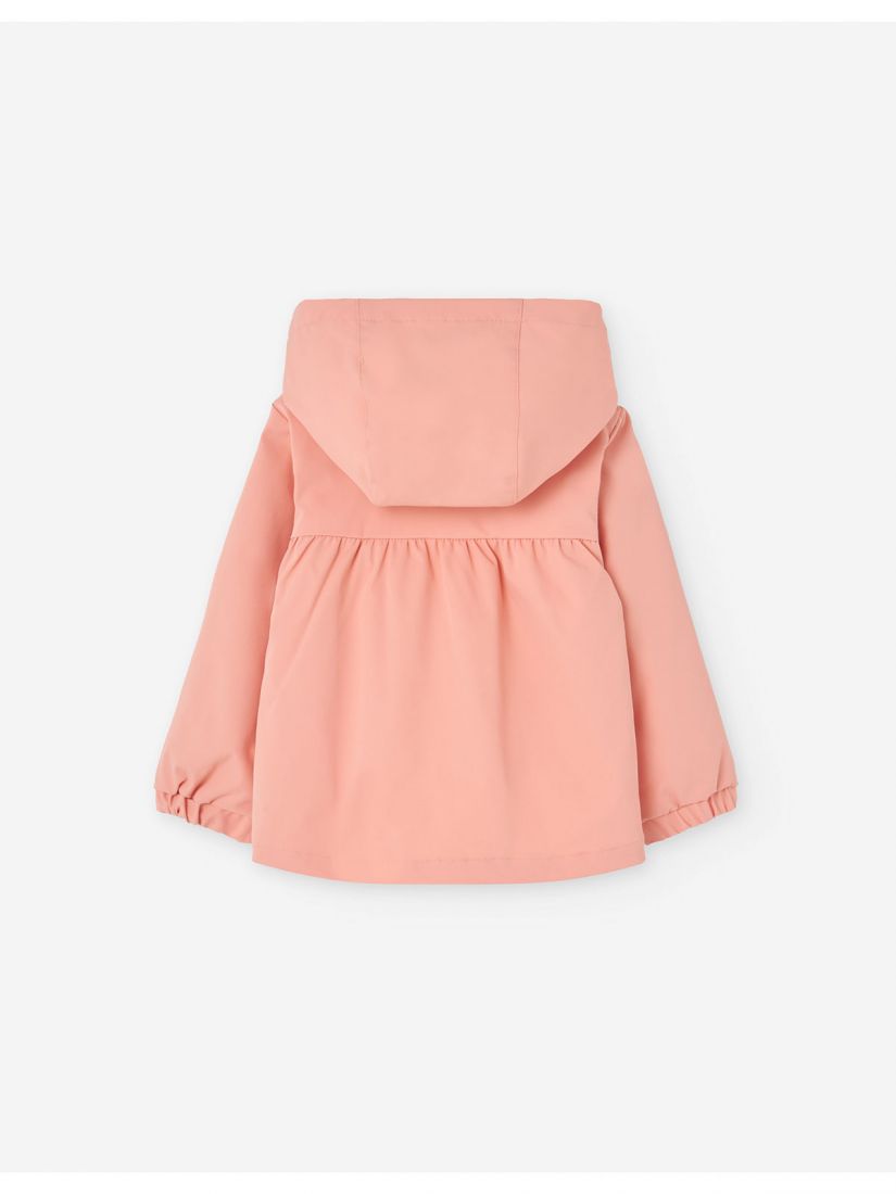 Πανωφόρι αντιανεμικό μονόχρωμο με κουκούλα και τσέπες girl peach