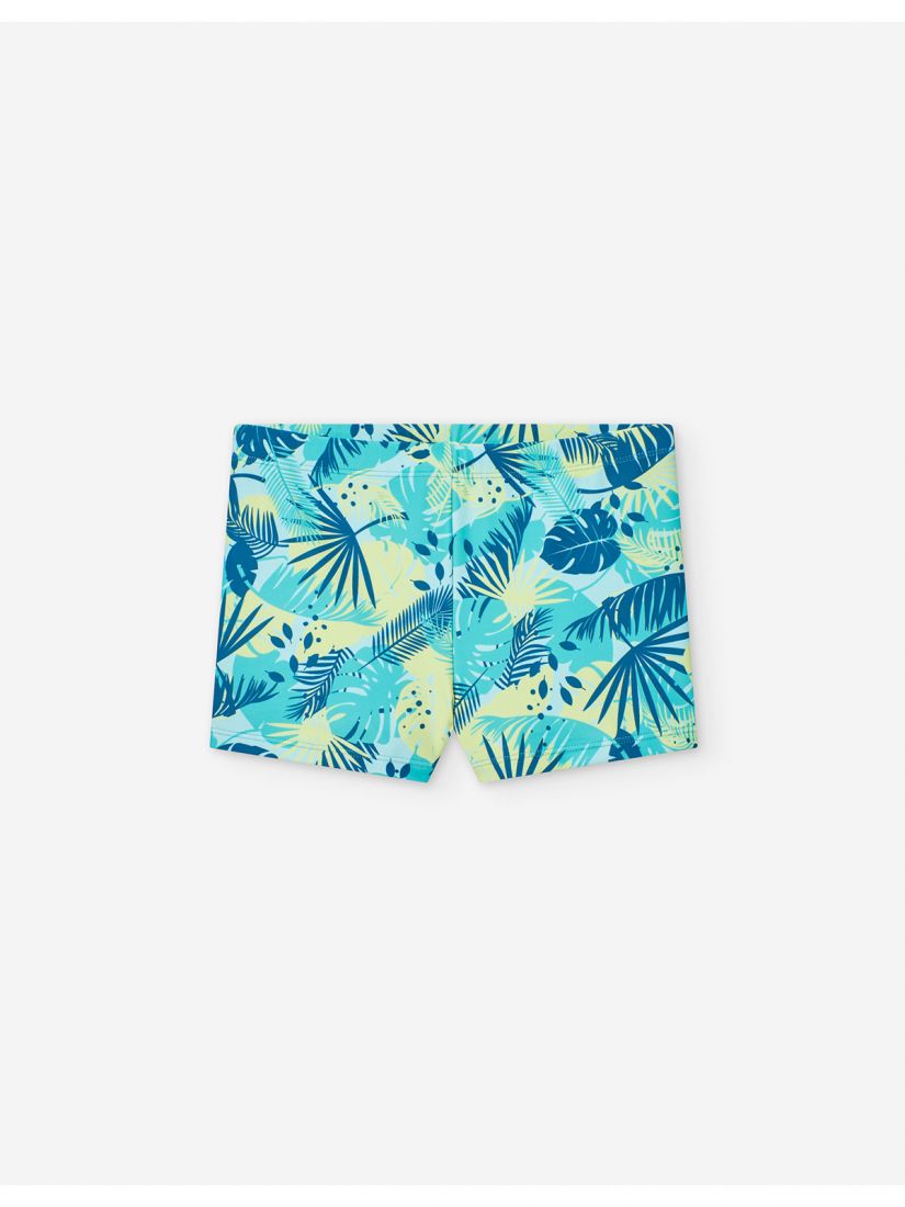 Μαγιό boxer με tropical print μέντα