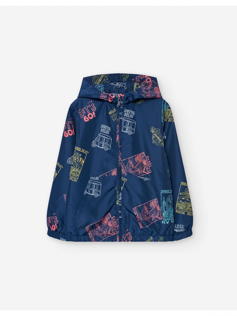 Πανωφόρι αντιανεμικό με κουκούλα και τσέπες της σειράς best trip ever μπλε