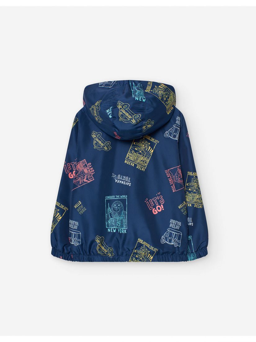 Πανωφόρι αντιανεμικό με κουκούλα και τσέπες της σειράς best trip ever μπλε