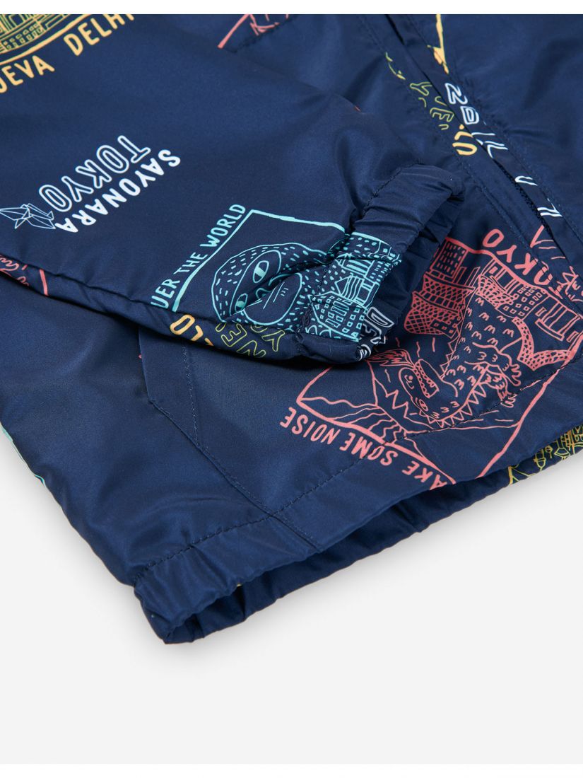 Πανωφόρι αντιανεμικό με κουκούλα και τσέπες της σειράς best trip ever μπλε