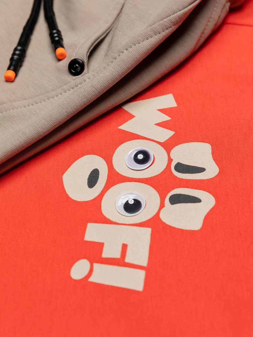 Σετ μπλούζα με print σκυλάκι σούπερ ήρωας και βερμούδα πορτοκαλί