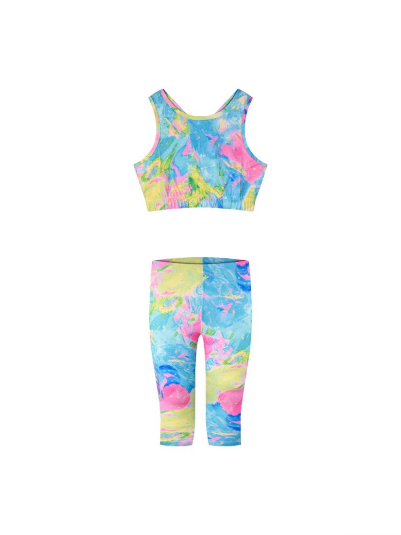 Σετ αθλητικό μπουστάκι με κολάν  τυρκουάζ