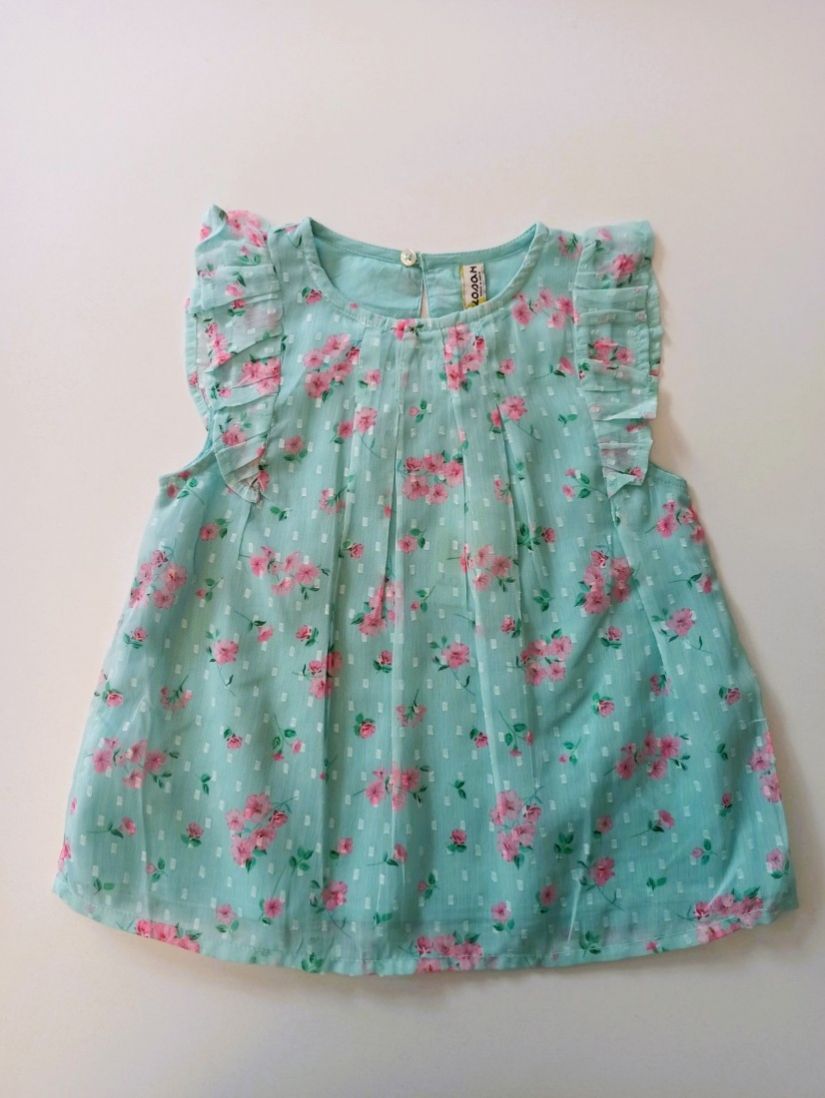 Μπλούζα ζορζέτα φλοράλ με βολάν βεραμάν