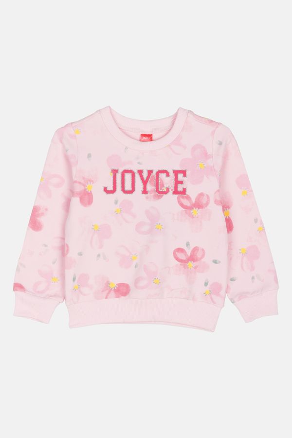 Σετ εποχιακό μπλούζα με φλοράλ print και μονόχρωμο παντελόνι ροζ