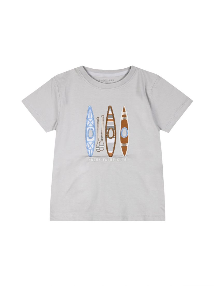 Mπλούζα κοντομάνικη με print NRGRS Yacht club γκρι