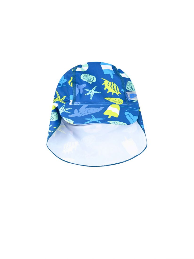 Κάπελο ηλιοπροστασίας με SPF 40+ print βυθός μπλε