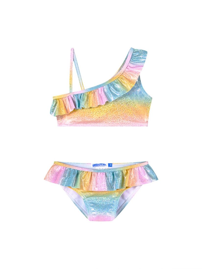 Μαγιό μπικίνι με εφέ mermaid και βολάν βεραμάν