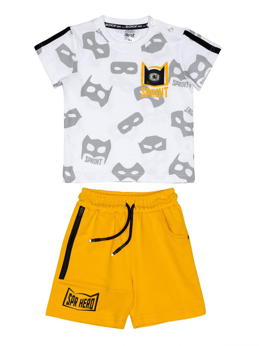 Σετ Batman μπλούζα με φωτάκι και βερμούδα κίτρινο