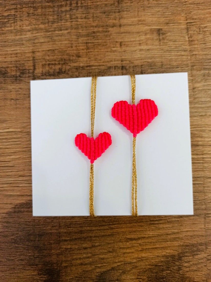 Σετ βραχιόλια χειροποίητα καρδούλες Mam - Daugther  κοραλί