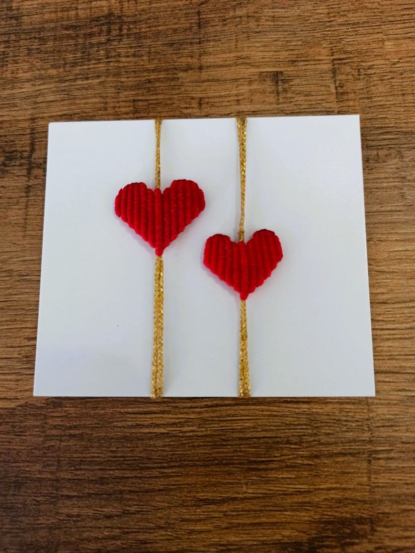 Σετ βραχιόλια χειροποίητα καρδούλες Mam - Daugther  κόκκινο