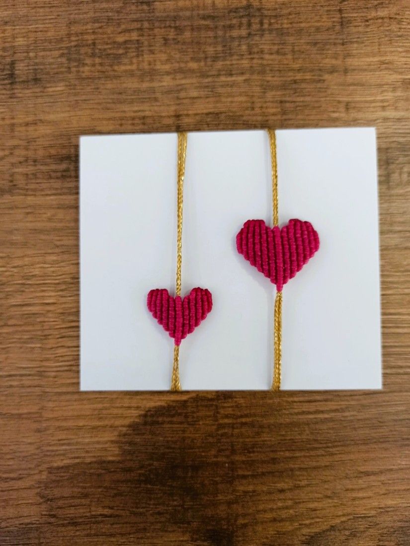 Σετ βραχιόλια χειροποίητα καρδούλες Mam - Daugther  φούξια