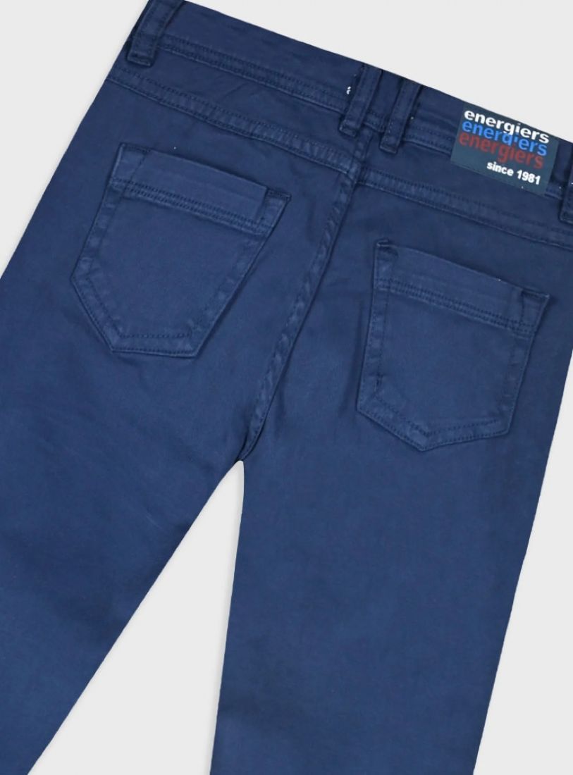 Παντελόνι chino μονόχρωμο με τσέπες μπλε