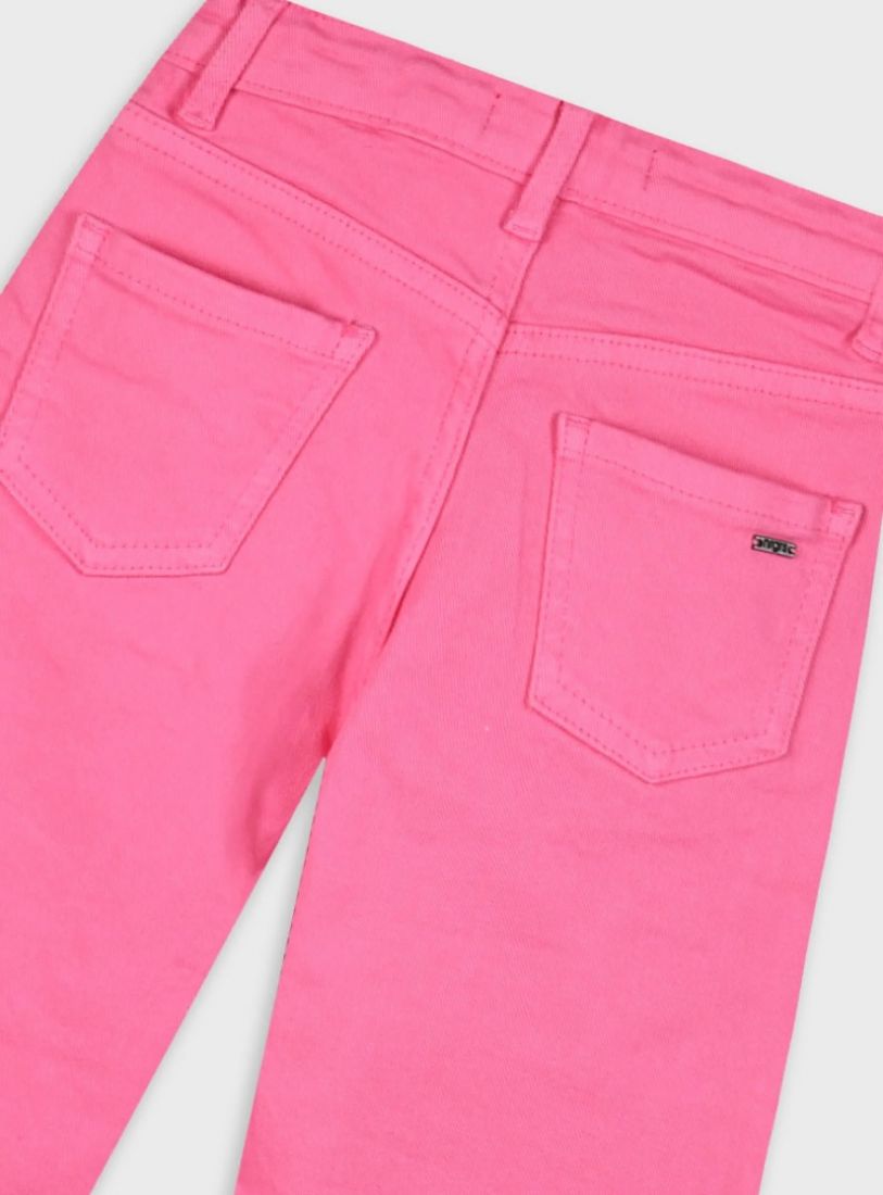 Παντελόνι τζιν μονόχρωμο με ανοίγματα ροζ