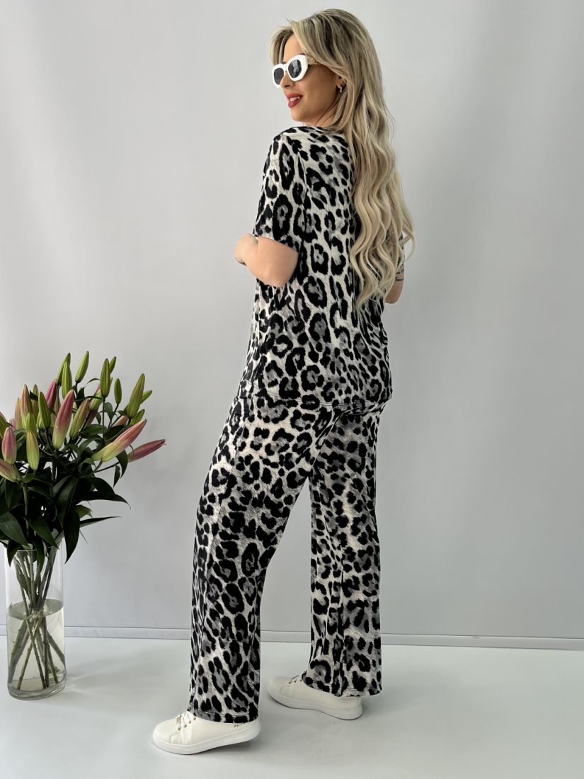 Παντελόνα animal print μαύρο