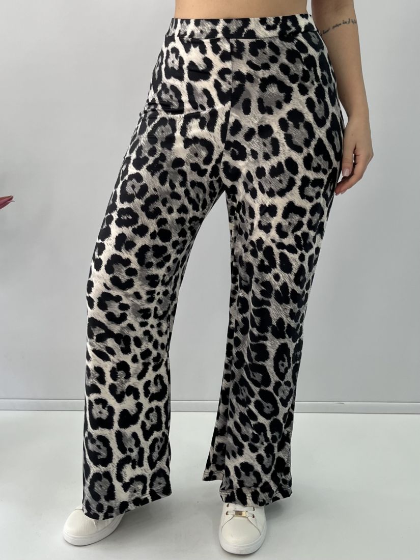 Παντελόνα animal print μαύρο