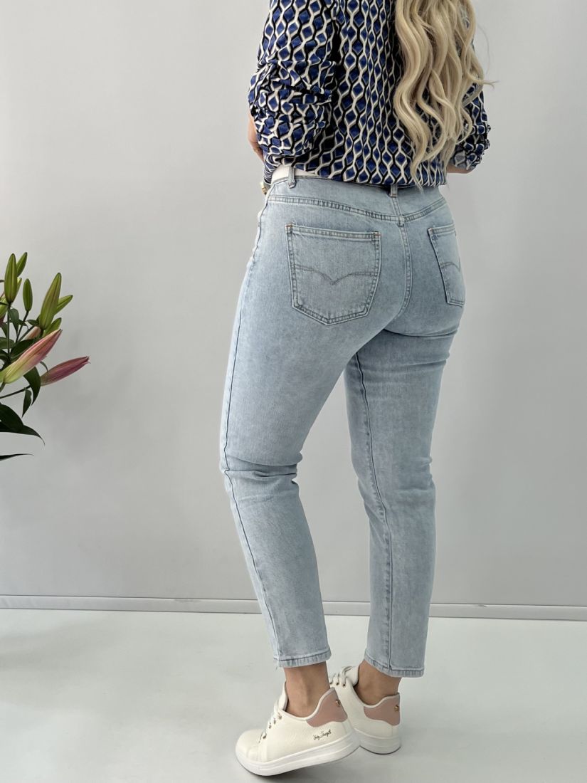 Παντελόνι jean mom fit  σιέλ