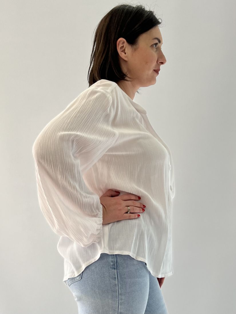 Πουκαμίσα γάζα με πατηλέτα λευκό