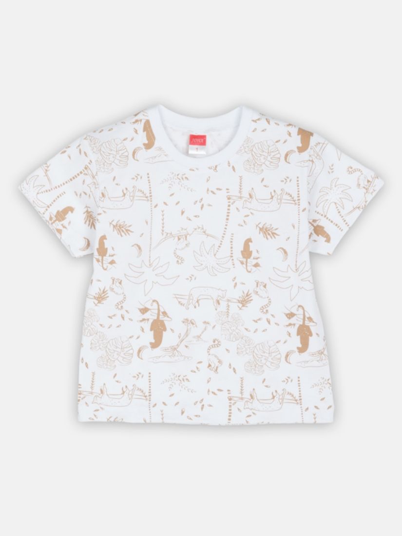 Σετ κοντομάνικη μπλούζα με δεινόσαυρους και Cargo βερμούδα καφέ