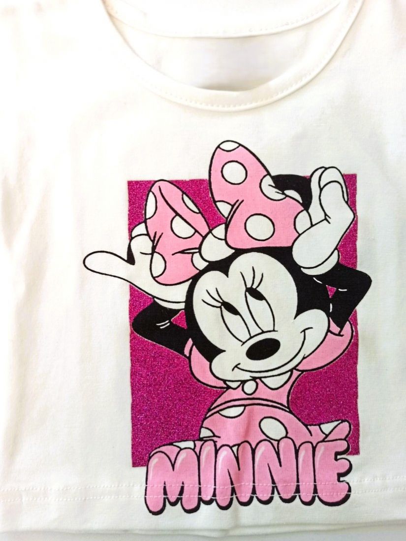 Βρεφικό σετ μπλούζα με βολάν και glitter και κάπρι κολάν ελληνικής ραφής  φούξια