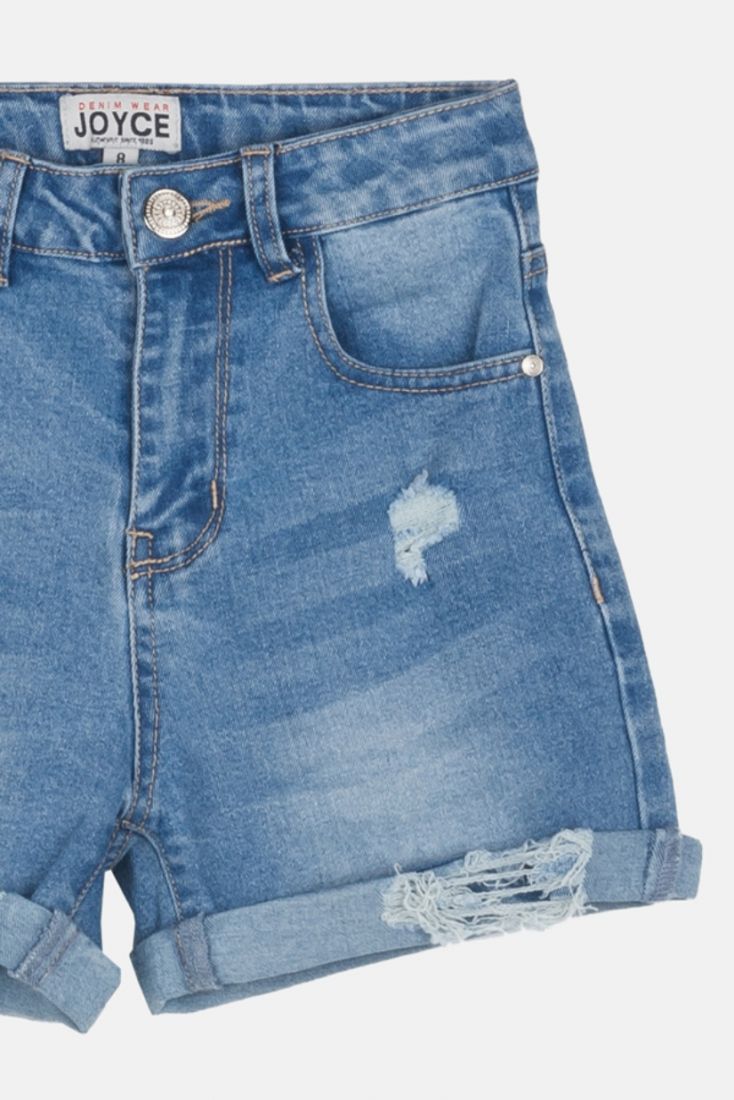 Σορτς τζιν με σκισίματα και ρεβέρ κορίτσι μεγάλο μπλε