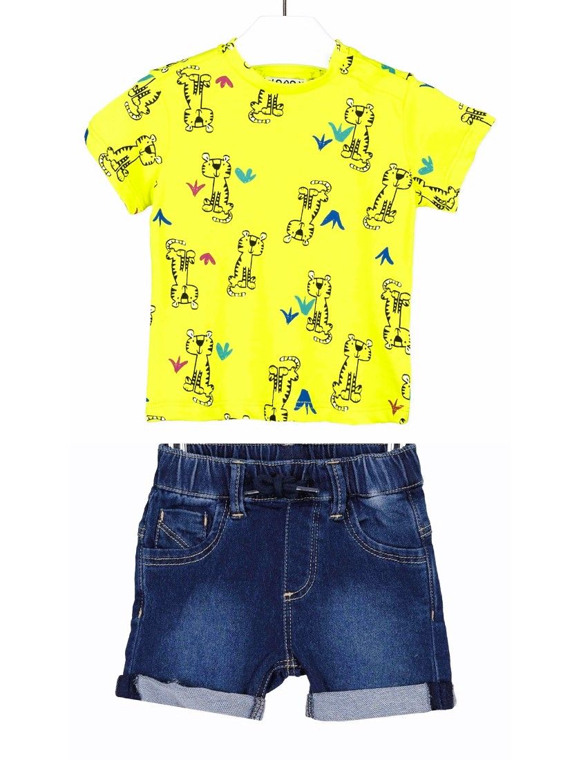 Σετ μπλούζα και σορτς με print cute tiger λάιμ