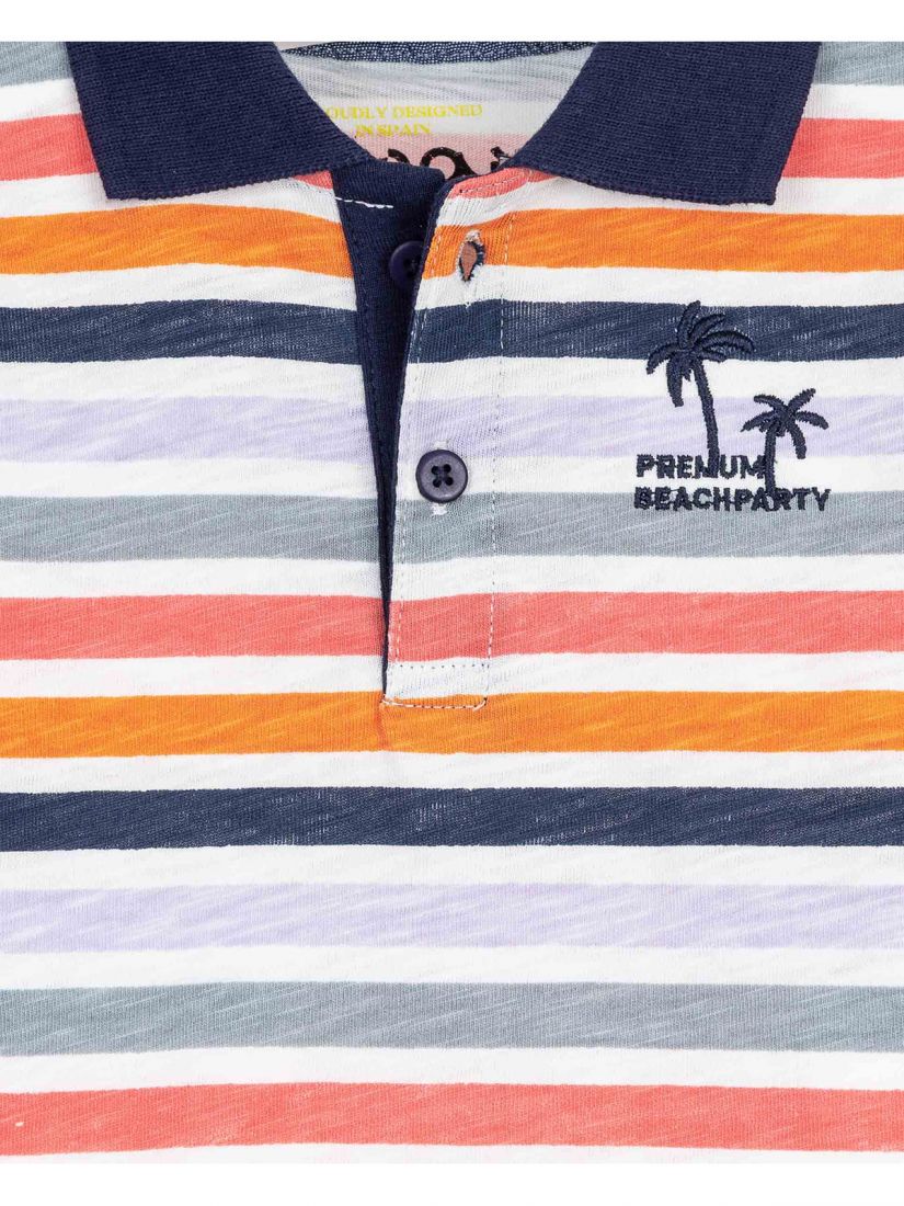 Σετ μπλούζα polo και βερμούδα με τσέπες και κέντημα φοίνικα  γκρι