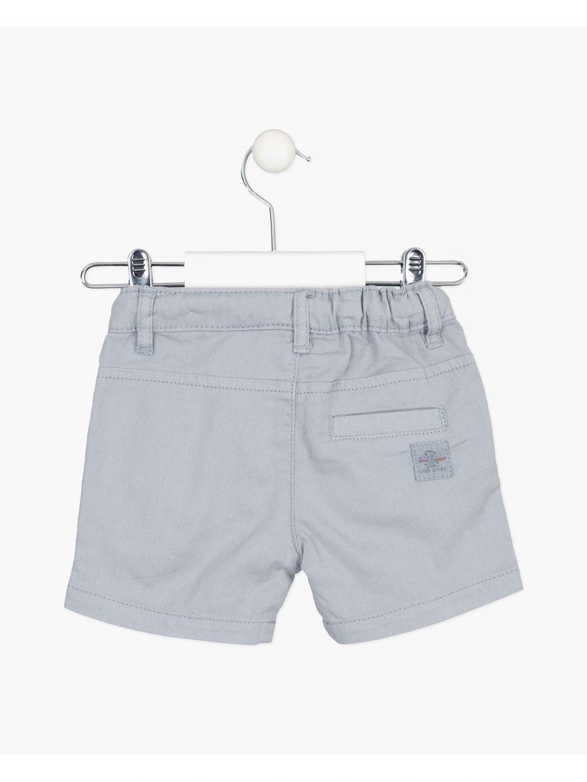 Σετ μπλούζα polo και βερμούδα με τσέπες και κέντημα φοίνικα  γκρι