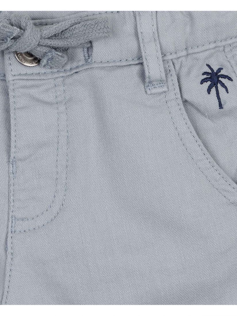 Σετ μπλούζα polo και βερμούδα με τσέπες και κέντημα φοίνικα  γκρι