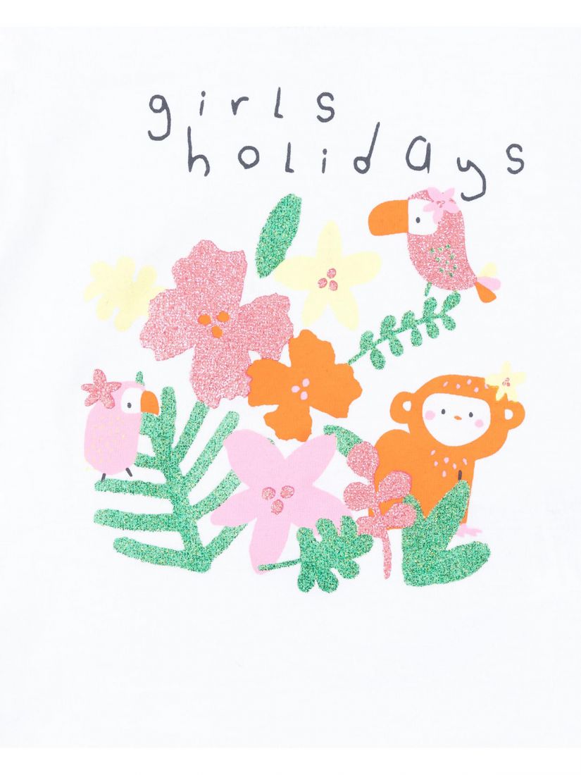 Σετ μπλούζα με print glitter jungle και πουά κάπρι κολάν  φούξια