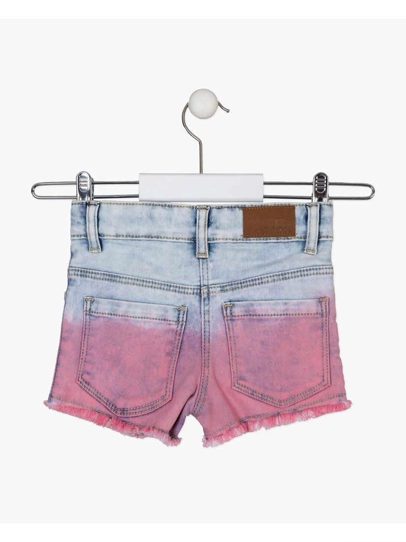 Σετ μπλούζα με print love και τζιν όμπρε σορτς ροζ