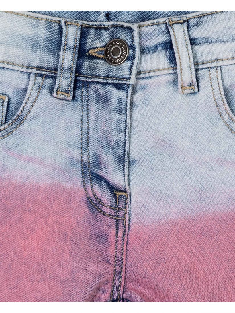 Σετ μπλούζα με print love και τζιν όμπρε σορτς ροζ