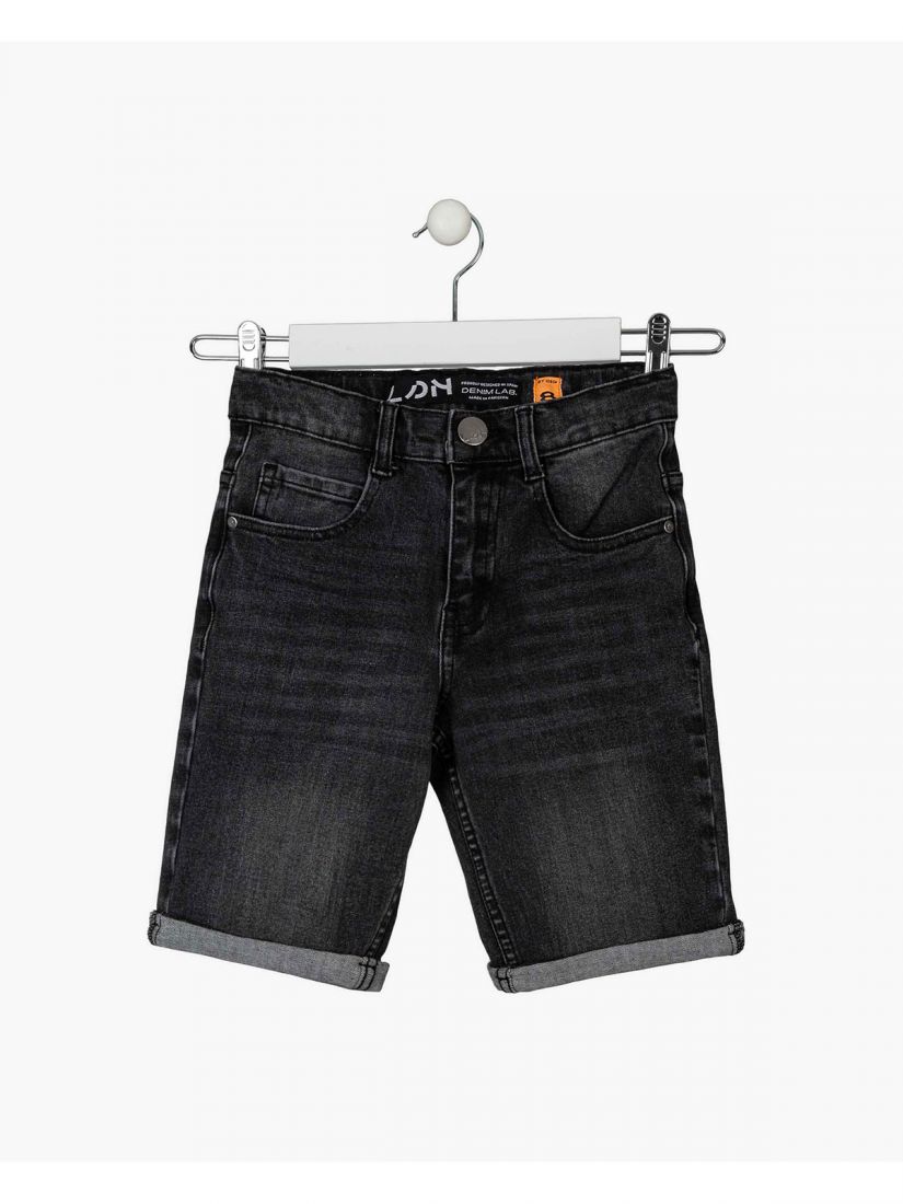 Σετ μπλούζα με print 'Malibu Beach' και τζιν βερμούδα με ρεβέρ κίτρινο