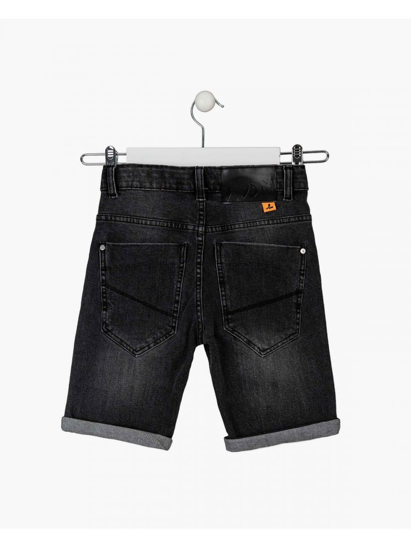 Σετ μπλούζα με print 'Malibu Beach' και τζιν βερμούδα με ρεβέρ κίτρινο