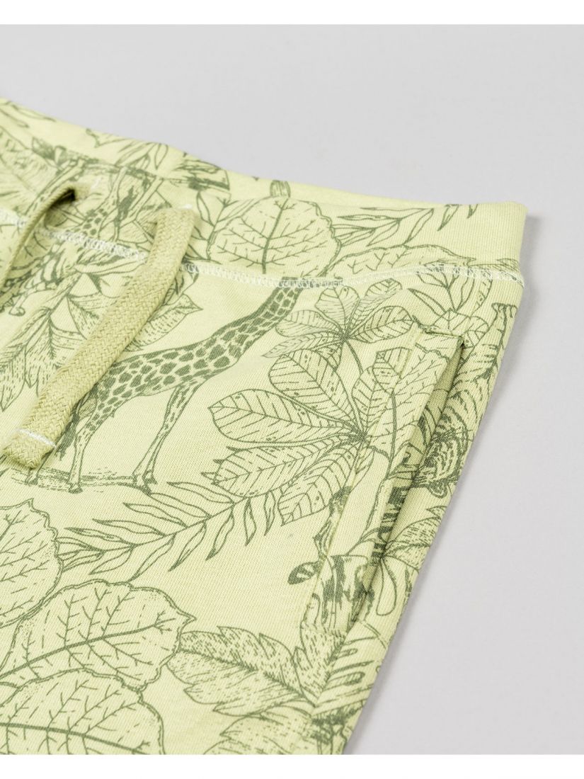 Σετ μπλούζα και βερμούδα με τσέπες και print jungle animals χακί