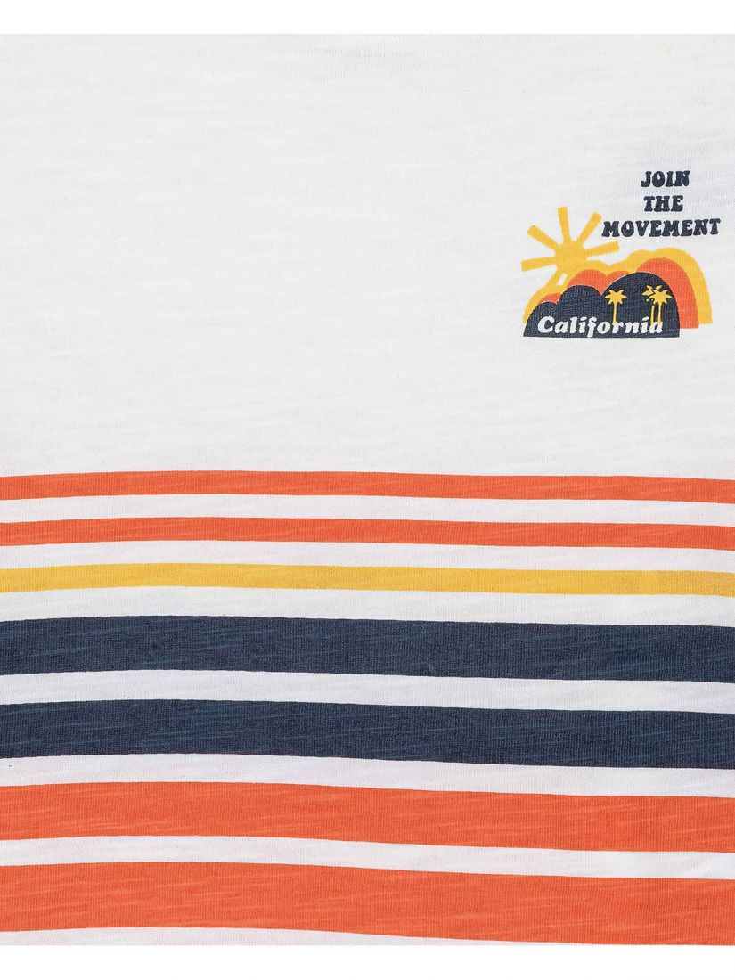Σετ μπλούζα ριγέ και τζιν βερμούδα με print Palm Tree California μπλε
