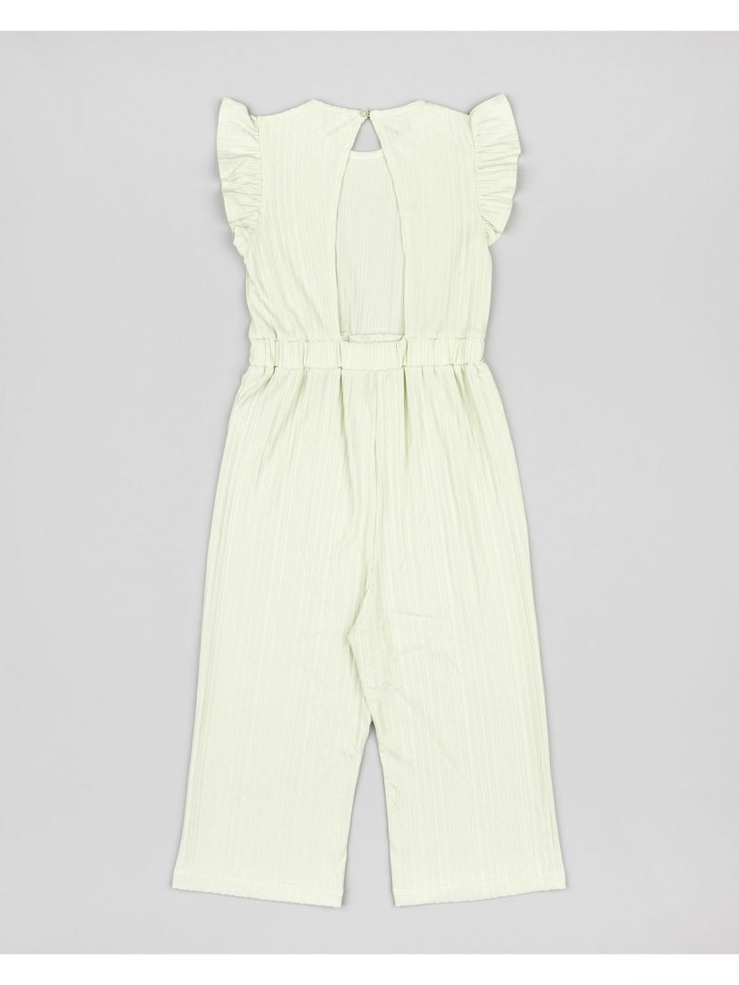 Φόρμα ολόσωμη με ασημοκλωστή και βολάν εξώπλατη μέντα