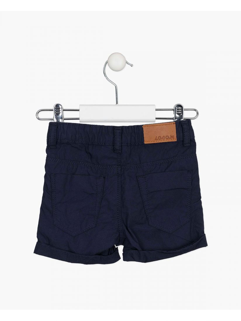 Σετ πουκάμισο με τσέπη και print βυθός και βερμούδα μονόχρωμη μπλε