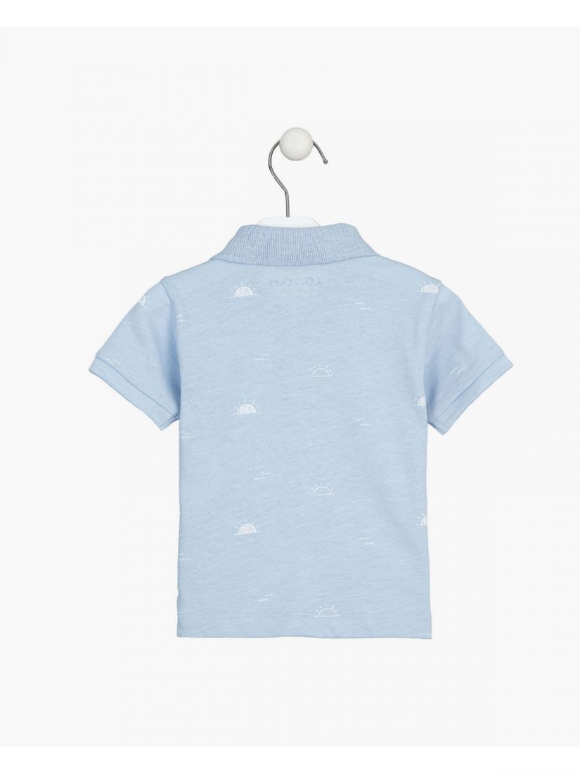 Σετ μπλούζα Polo και κέντημα 'Welcome Sunshine' και παντελόνι με τσέπες μπλε