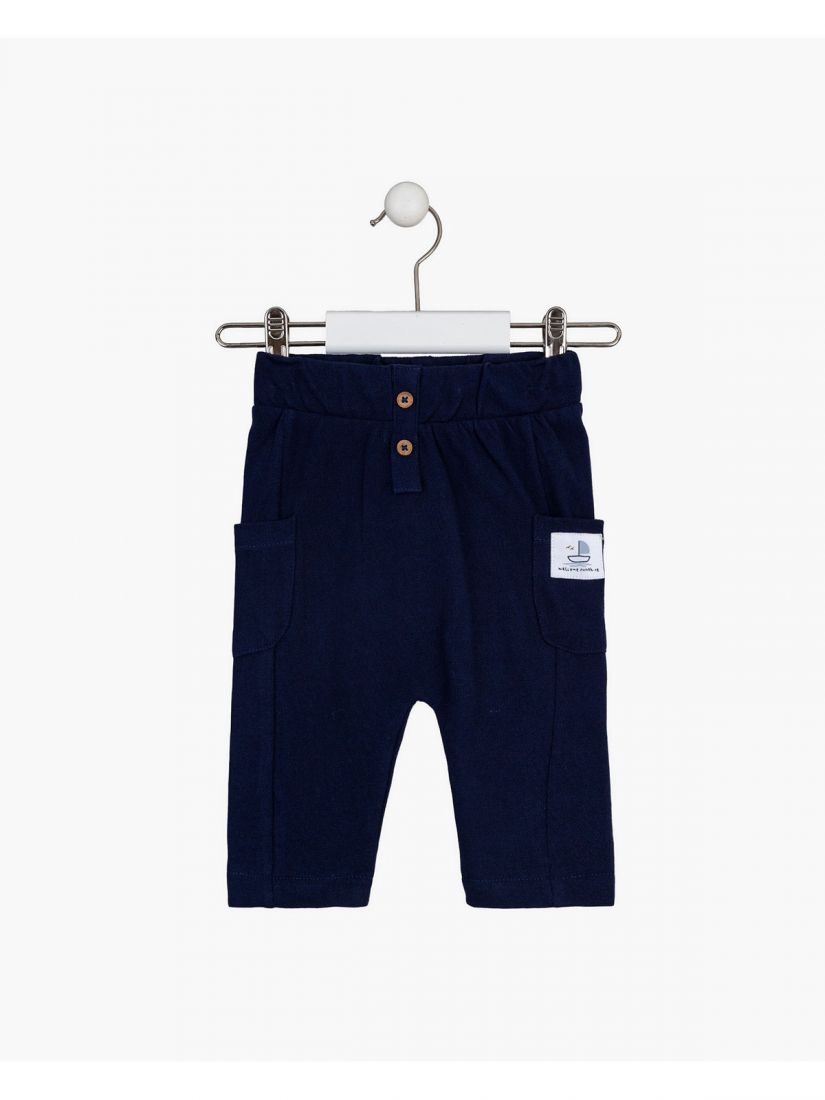 Σετ μπλούζα Polo και κέντημα 'Welcome Sunshine' και παντελόνι με τσέπες μπλε