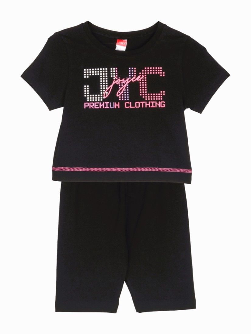 Σετ κροπ τοπ και ποδηλατικό κολάν JYC μαύρο