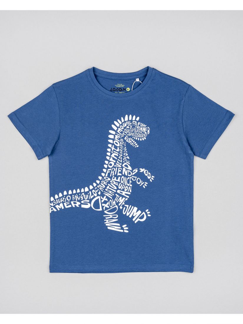 Μπλούζα κοντομάνικη βαμβακερή Losan Kids με διάφορα print μπλε