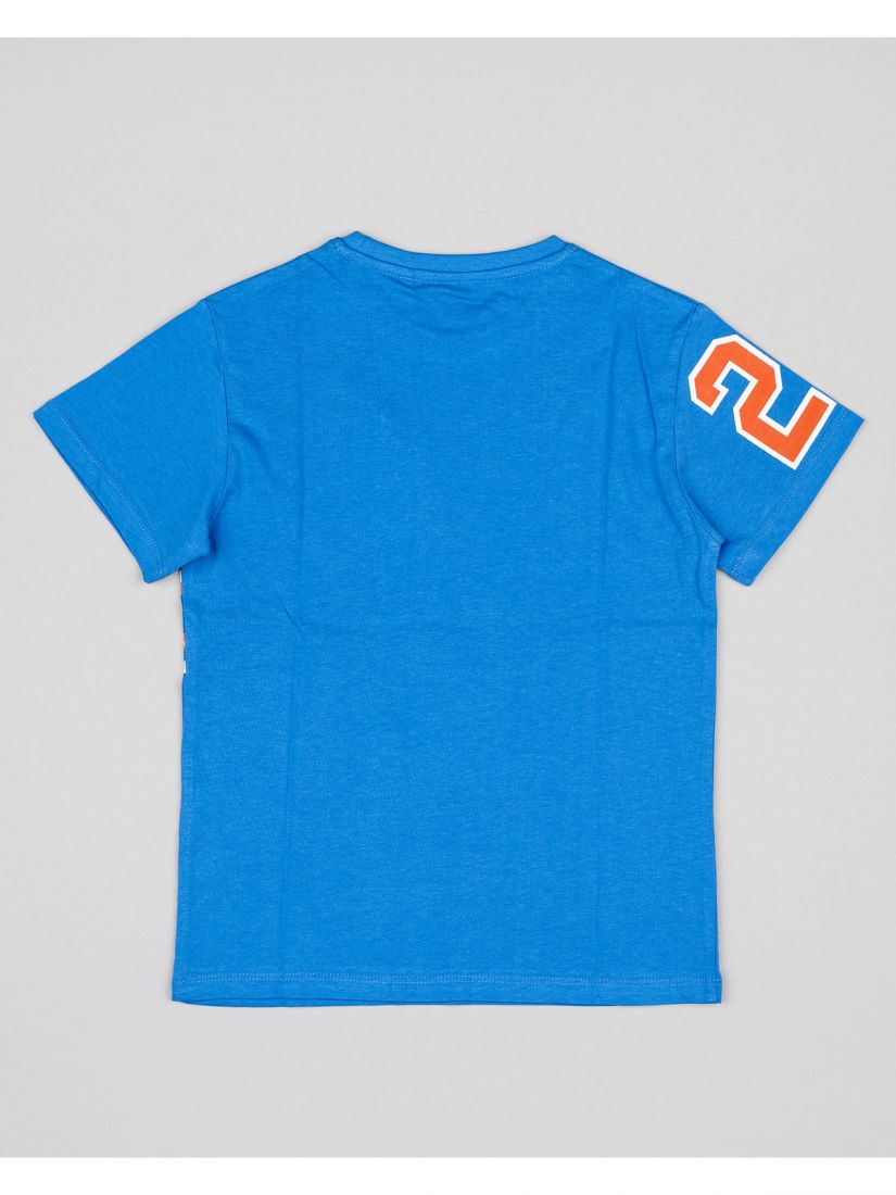 Μπλούζα κοντομάνικη βαμβακερή Losan Kids με διάφορα print μπλε ρουά