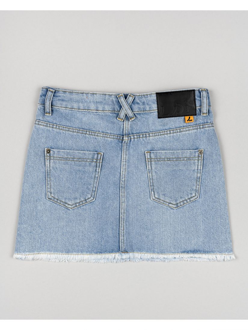 Φούστα τζιν με ξέφτια και τσέπες γαλάζιο