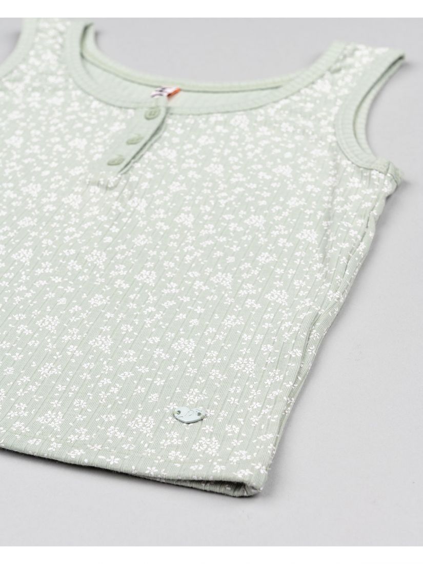 Μπλούζα αμάνικη βαμβακερή με διάφορα print μέντα