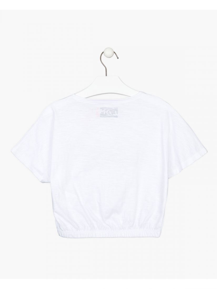 Μπλούζα κοντομάνικη με διάφορα print βαμβακερή κίτρινο