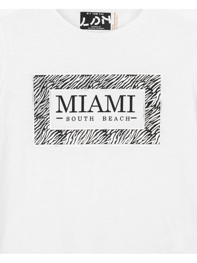 Μπλούζα κοντομάνικη με διάφορα print βαμβακερή ασημί