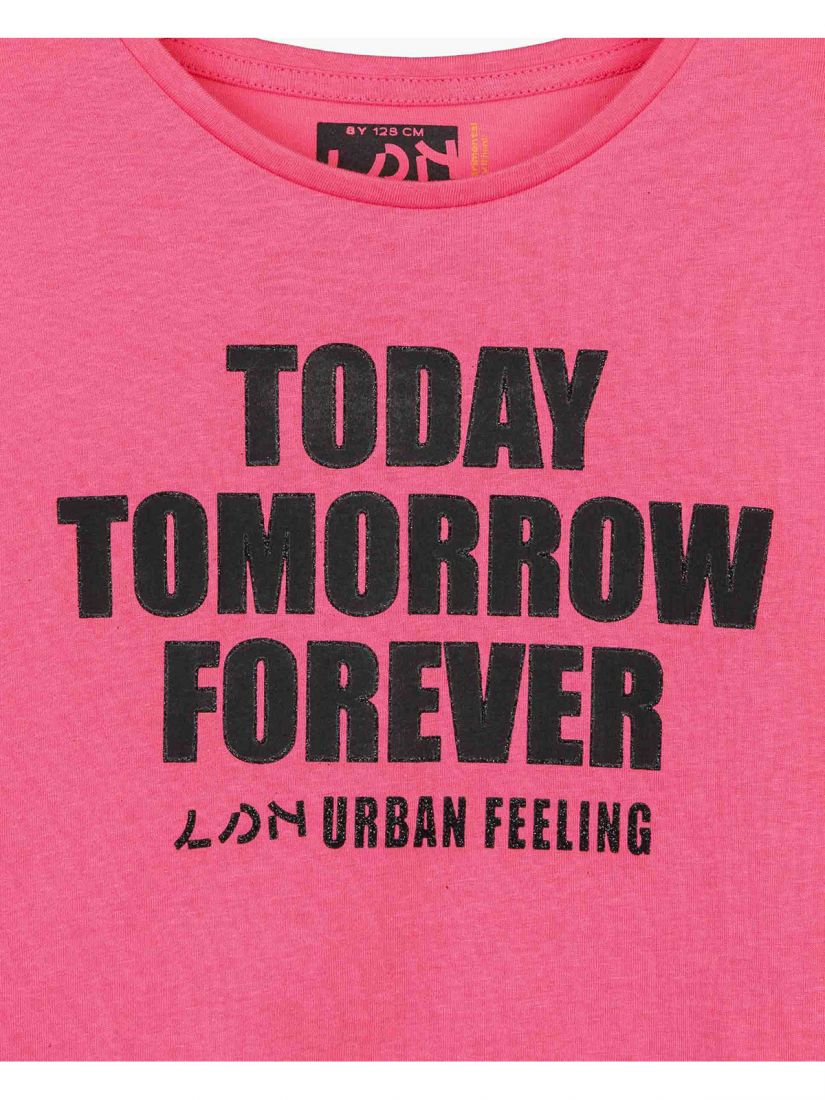 Μπλούζα κοντομάνικη με διάφορα print βαμβακερή ροζ